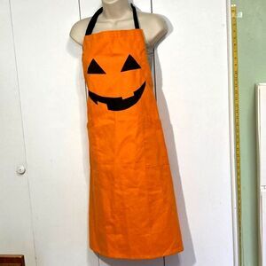 Jack o Lantern Pumpkin Halloween Cotton Kitchen baking Apron Pockets 35 x 27 in
